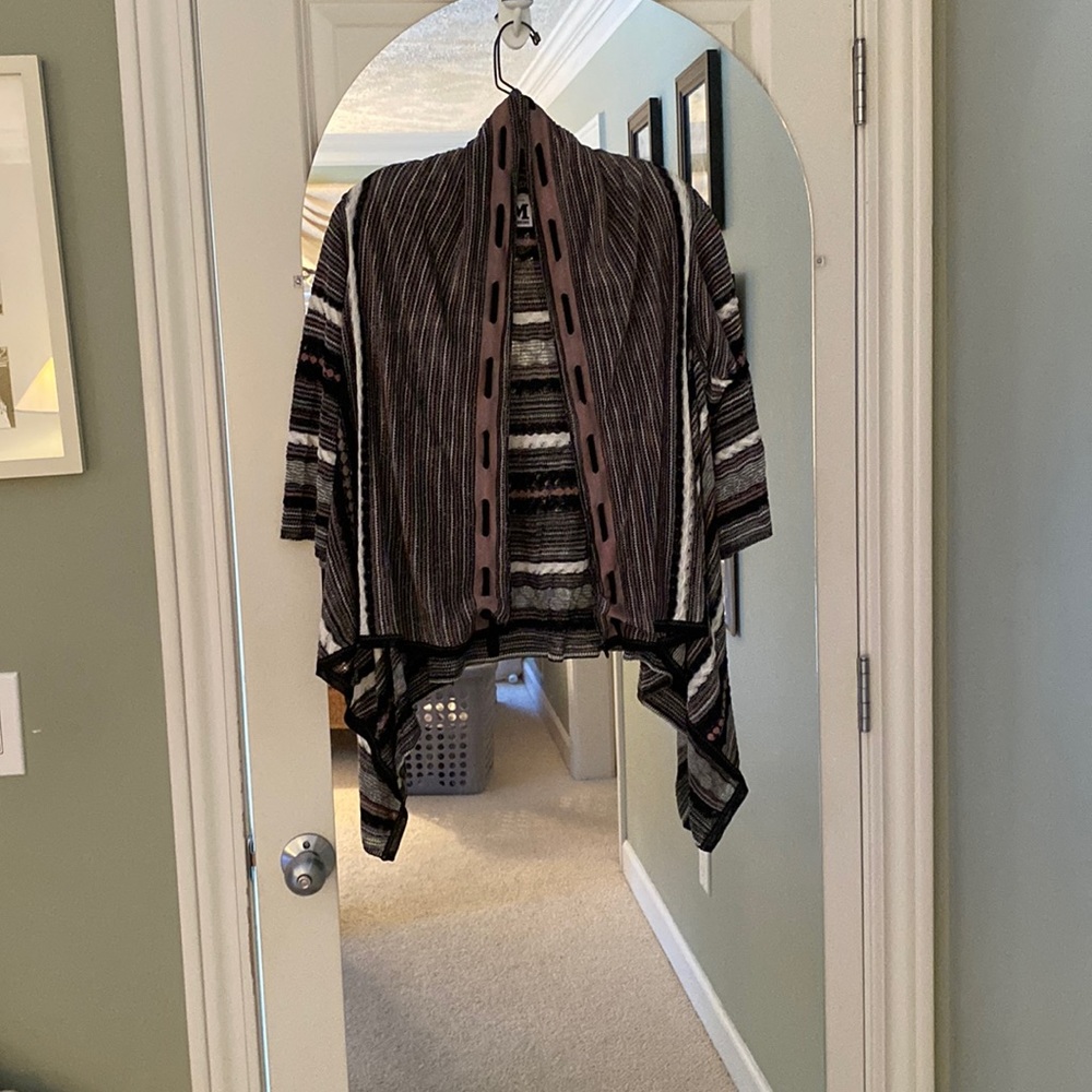 Black, white, gray and pink Missoni vintage sweater/cardigan.